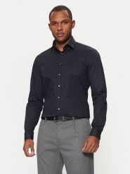 Calvin Klein Koszula K10K113846 Granatowy Slim Fit. Niebieskie koszule męskie CALVIN KLEIN, m, bez wzorów, z bawełny, bez kołnierzyka, bez ramiączek. Za 209.99 zł.