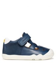 Geox Sandały B Steppieup Boy B555WA 000CL C4211 Granatowy. Niebieskie sandały chłopięce Geox, ze skóry, bez zapięcia. Za 229.99 zł.