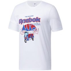 Koszulka Reebok CLASSICS - T-shirt. Białe t-shirty męskie Reebok, s, bez wzorów, z bawełny, bez kołnierzyka. Za 150.55 zł.