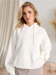 Bluza z kapturem - kremowy. Białe bluzy z kapturem damskie Sinsay, l. Za 49.99 zł.