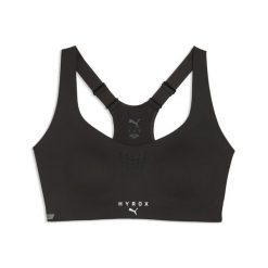 Damski stanik sportowy PUMA x HYROX PWRMODE dla kobiet PUMA. Czarne biustonosze sportowe damskie Puma, bez wzorów, z dzianiny. Za 279.00 zł.