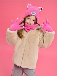 Rękawiczki Gabby's Dollhouse - różowy. Czerwone rękawiczki dziecięce Sinsay, bez ramiączek. Za 12.99 zł.