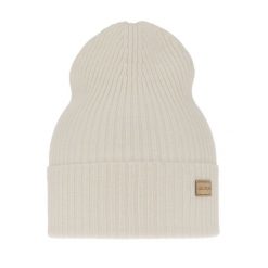 Czapka damska wiosenno - zimowa 100% wełniana merino Sophie - Kremowa. Białe czapki zimowe damskie Molly, z materiału. Za 69.90 zł.