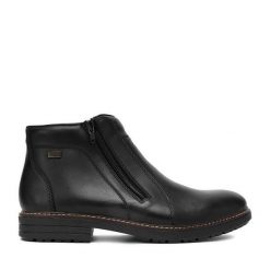Botki Rieker. Czarne buty zimowe męskie Rieker, bez zapięcia. Za 369.99 zł.