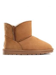 ISLAND BOOT Botki zimowe "Zarela" w kolorze jasnobrązowym rozmiar: 39. Brązowe botki damskie Island Boot, na zimę, z materiału, bez obcasa, bez zapięcia. Za 153.71 zł.
