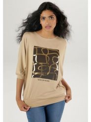 Aniston Bluzka w kolorze beżowym rozmiar: 48. Brązowe bluzki damskie Aniston, bez wzorów, z wiskozy, bez kołnierzyka, bez ramiączek. Za 53.45 zł.