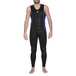 Spodnie do skafandra nurkowego SCD z neoprenu 5,5 mm męskie. Czarne spodnie materiałowe męskie SUBEA, bez wzorów, z gumy, sportowe. Za 349.99 zł.