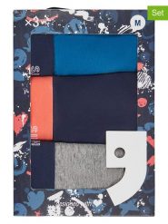 Happy Shorts Bokserki (3 pary) w kolorze granatowym, niebieskim i szarym rozmiar: XL. Niebieskie bokserki męskie Happy Shorts, bez wzorów. Za 50.45 zł.