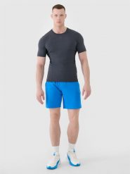 4F Spodenki treningowe szybkoschnące męskie - niebieskie S. Niebieskie szorty sportowe męskie 4f, m, z dzianiny, na fitness i siłownię. W wyprzedaży za 79.99 zł.