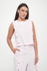 Top damski lniany Unione MARELLA MONOCHROME. Topy damskie Marella, bez wzorów, ze lnu, bez kołnierzyka. Za 769.00 zł.