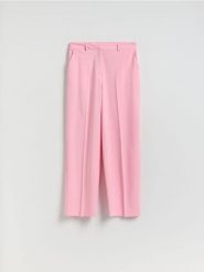 Spodnie z wiskozą - różowy. Czerwone spodnie materiałowe damskie Reserved, bez wzorów, z tkaniny. Za 139.99 zł.