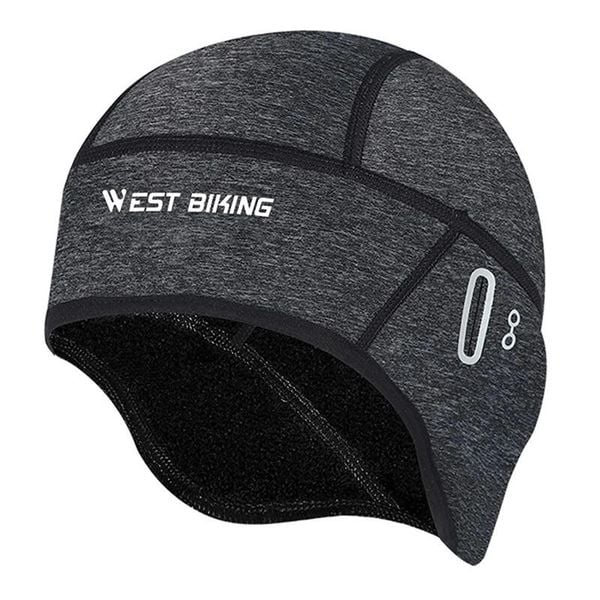 Czapka Wiatroszczelna Polarowa z Otworami na Okulary Szary. Szare czapki męskie WEST BIKING, na zimę, bez wzorów, z materiału, sportowe. Za 51.60 zł.