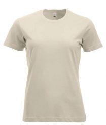Clique New Classic-T Women T-shirt z bawełny, nowoczesny krój – light khaki. Zielone t-shirty damskie CLIQUE, xl, bez wzorów, z bawełny, bez kołnierzyka. Za 102.61 zł.