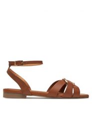 TWINSET Sandały Ciabatta 251GCJ04A Brązowy. Brązowe sandały damskie Twinset, bez wzorów, ze skóry, bez obcasa, na płaskiej podeszwie. Za 419.99 zł.