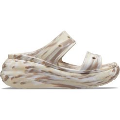Klapki Dla Dorosłych Crocs Classic Crush Marbled Sandal. Brązowe klapki damskie Crocs, z materiału. Za 129.99 zł.