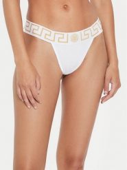 Versace Stringi AUD01042 1A10011 Biały. Białe stringi damskie Versace, bez wzorów, z bawełny. Za 169.99 zł.