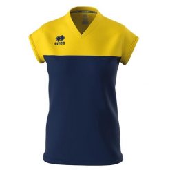 Koszulka damska Errea Bessy. Niebieskie bluzki sportowe damskie ERREA, l, z dżerseju, bez kołnierzyka, bez ramiączek. Za 211.75 zł.