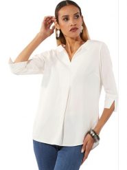 WITT WEIDEN Bluzka w kolorze kremowym rozmiar: 48. Brązowe bluzki damskie WITT WEIDEN, bez wzorów, bez kołnierzyka, bez ramiączek. Za 104.99 zł.