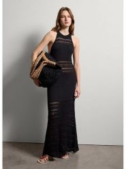 STEFANEL Sukienka w kolorze czarnym rozmiar: XL. Czarne sukienki damskie Stefanel, na co dzień, xl, bez wzorów, bez kołnierzyka, bez ramiączek, maxi, proste. Za 260.99 zł.