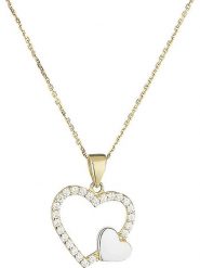OR ÉCLAT Złoty naszyjnik "Duo de coeur" z zawieszką - dł. 43 cm rozmiar: onesize. Białe naszyjniki damskie Or Éclat, złote. Za 480.90 zł.