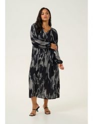 KAFFE curve Sukienka w kolorze czarno-szarym rozmiar: 46. Czarne sukienki damskie KAFFE curve, bez wzorów, z wiskozy, bez kołnierzyka, bez ramiączek, maxi. Za 104.99 zł.