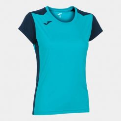 Koszulka do biegania damska Joma Record II. Niebieskie bluzki damskie Joma, s, bez wzorów, sportowe, bez kołnierzyka, bez ramiączek. Za 98.00 zł.