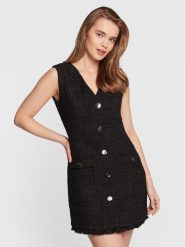 Liu Jo Sukienka codzienna CF2291 T2491 Czarny Regular Fit. Czarne sukienki damskie Liu Jo, na co dzień, bez wzorów, z bawełny, bez kołnierzyka, bez ramiączek, proste. Za 759.99 zł.