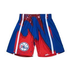 Szorty Philadelphia 76ers Swingman NBA Hyper Hoops 1996/97. Czerwone szorty damskie Mitchell & Ness, bez wzorów, sportowe. Za 428.00 zł.