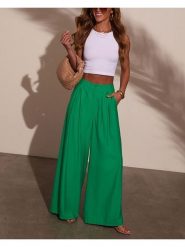 Milan Kiss Spodnie w kolorze zielonym rozmiar: L. Zielone spodnie materiałowe damskie Milan Kiss, bez wzorów, z materiału. Za 130.99 zł.