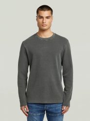 G-Star Sweter w kolorze ciemnoszarym rozmiar: L. Szare swetry męskie G-Star, l, bez wzorów, z bawełny, bez kołnierzyka. Za 175.26 zł.