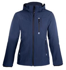 Wodoodporna kurtka jeździecka z kapturem HKM Sport. Niebieskie kurtki treningowe męskie HKM, m, bez wzorów, z materiału, do jazdy konnej. Za 351.50 zł.