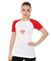 Koszulka damska z krótkim rękawem Brubeck 3D Husar PRO. Białe topy sportowe damskie Brubeck, s, bez wzorów, z dzianiny, bez ramiączek. Za 99.99 zł.