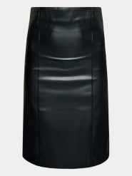 Gina Tricot Sukienka z imitacji skóry 21690 Czarny Slim Fit. Czarne sukienki damskie Gina Tricot, bez wzorów, ze skóry, wizytowe, bez kołnierzyka, bez ramiączek. Za 169.99 zł.