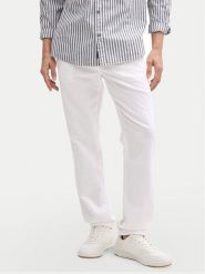 Tom Tailor Spodnie materiałowe 1044716 Biały Regular Fit. Białe spodnie materiałowe męskie Tom Tailor, bez wzorów, z bawełny. W wyprzedaży za 209.99 zł.
