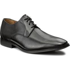 Półbuty CLARKS - Gliman Lace 261276547 Black Leather. Czarne buty wizytowe męskie Clarks, z materiału, bez zapięcia. W wyprzedaży za 249.00 zł.