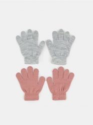 Rękawiczki 2 pack - szary. Szare rękawiczki dziecięce Sinsay, bez ramiączek. Za 9.99 zł.