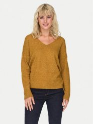 ONLY Sweter Rica 15224360 Pomarańczowy Regular Fit. Brązowe swetry klasyczne damskie Only, m, z syntetyku, bez kołnierzyka. Za 89.99 zł.