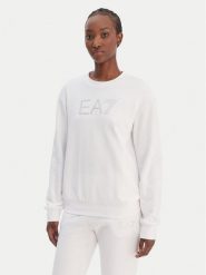 EA7 Emporio Armani Bluza 7W000953 AF15831 U0002 Biały Regular Fit. Białe bluzy bez kaptura damskie EA7 Emporio Armani, m, z bawełny. Za 589.99 zł.