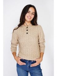 C& Jo Sweter w kolorze beżowym rozmiar: 40. Brązowe swetry klasyczne damskie C& Jo, z kaszmiru, bez kołnierzyka. Za 169.67 zł.