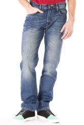 LEE BLAKE MĘSKIE SPODNIE JEANSOWE WORN BLUE L730DFMY. Niebieskie spodnie materiałowe męskie Lee, bez wzorów, z jeansu. Za 209.99 zł.