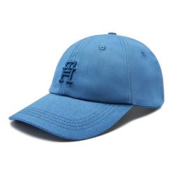 Czapka z daszkiem Tommy Hilfiger. Niebieskie czapki męskie Tommy Hilfiger, bez wzorów. Za 109.99 zł.
