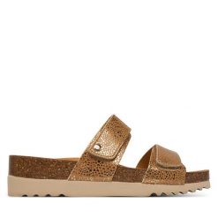 Klapki Scholl. Żółte klapki damskie Scholl, bez wzorów, bez obcasa. Za 339.99 zł.