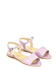 Lizza Shoes Skórzane sandały w kolorze liliowym rozmiar: 42. Różowe sandały damskie Lizza Shoes, bez wzorów, ze skóry, bez obcasa. Za 149.31 zł.
