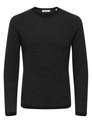 ONLY & SONS Sweter "Seric" w kolorze czarnym rozmiar: XL. Czarne swetry męskie Only & Sons, xl, bez wzorów, z bawełny, bez kołnierzyka. Za 105.63 zł.