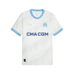 Męska koszulka domowa Olympique de Marseille 23/24 PUMA. Białe t-shirty sportowe męskie Puma, l, bez ramiączek, do piłki nożnej. W wyprzedaży za 404.00 zł.