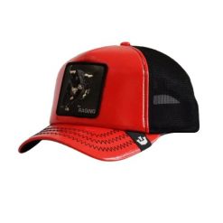 Czapka z daszkiem Goorin Bros. Pamplona Raging Trucker 101-1583-RED. Czerwone czapki męskie Goorin Bros, bez wzorów. Za 199.00 zł.