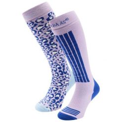 Skarpety narciarskie - Damskie - 2 pary - Fioletowe. Fioletowe skarpetki damskie POEDERBAAS, bez wzorów, z elastanu. Za 177.72 zł.