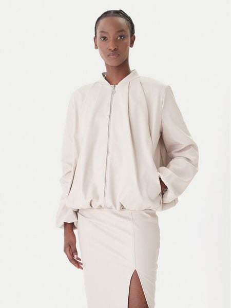 Rinascimento Kurtka z imitacji skóry CFC0127530003 Beżowy Relaxed Fit. Brązowe kurtki damskie RINASCIMENTO, m, bez wzorów, ze skóry, bez kaptura. Za 799.99 zł.