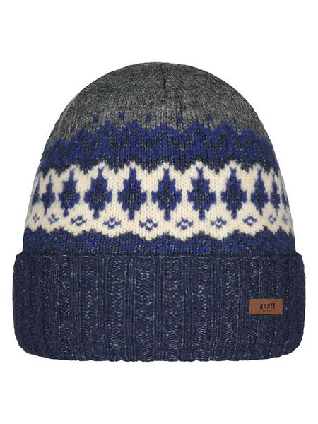 Barts Czapka "Gregoris" w kolorze granatowym rozmiar: onesize. Niebieskie czapki męskie Barts, z aplikacjami, ze splotem, sportowe. Za 105.14 zł.