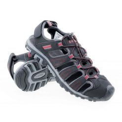 Sandały Hi-Tec Tiore M 92800081082 czarne. Czarne sandały męskie z materiału, bez zapięcia. Za 227.26 zł.